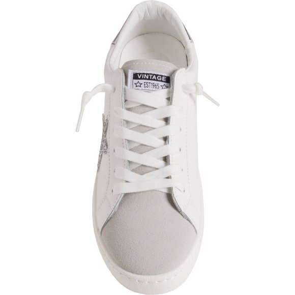 NEW VINTAGE HAVANA Carla Sneakers For Women  White/silver 367mn - Picture 3 of 9